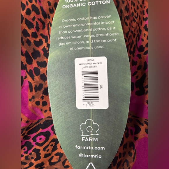 NWT Farm Rio $175 Artsy Leopards Mini Dress Size XS - Picture 5 of 5